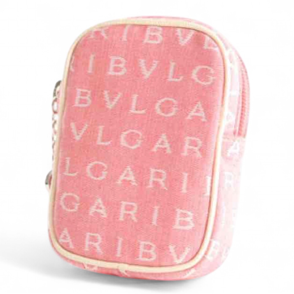 Bulgari Pink Logo Cosmetic Pouch